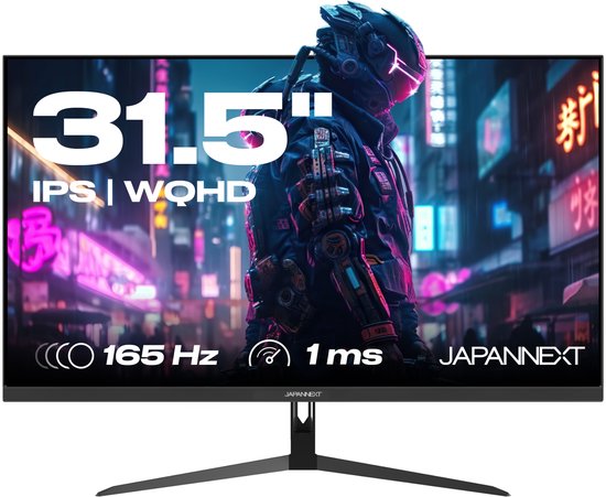 JAPANNEXT Gaming Monitor 31.5" IPS 2K WQHD (2560x1440) 165hz 1ms | JN-IPS3150WQHDR165