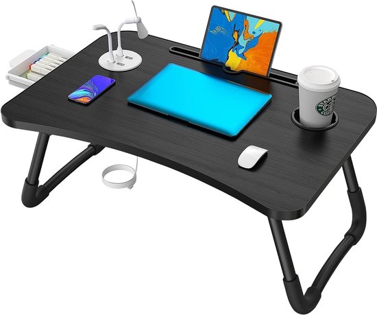 Modern laptopbureau in K-vorm, stabiel, eenvoudig, voor