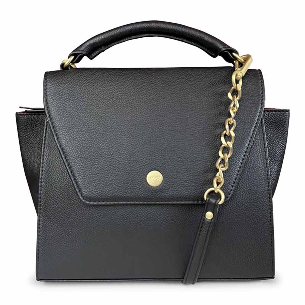 MŌSZ Leren dames handtas - zwart : Schoudertas / crossbody