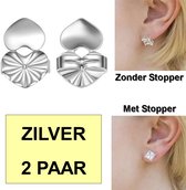 4 Stks Oorbel Achterkanten Vervangingen Hypoallergeen Veilige Oorbellen Backings Clips Grote Vergrendeling Oorbellen Ornament Terug Clips Zilver