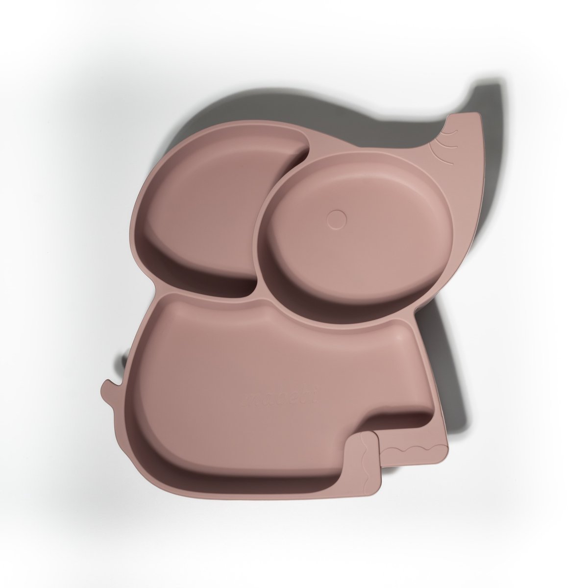 Goedkoopste Mabebi - Vakjesbord - Siliconen kinderbord met zuignap - Eetbord - Verdeelbord - Olifant Roze