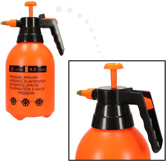 MOZY® - Plantenspuit - 2 Liter - Oranje - Verstelbare Sproeikop - Drukspuit - Onkruidspuit - Waterverstuiver - Handpomp van MOZY — afbeelding 2