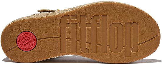Espadrilles à plateforme FitFlop . Sandales compensées style pêcheur en cuir beige - Taille 42