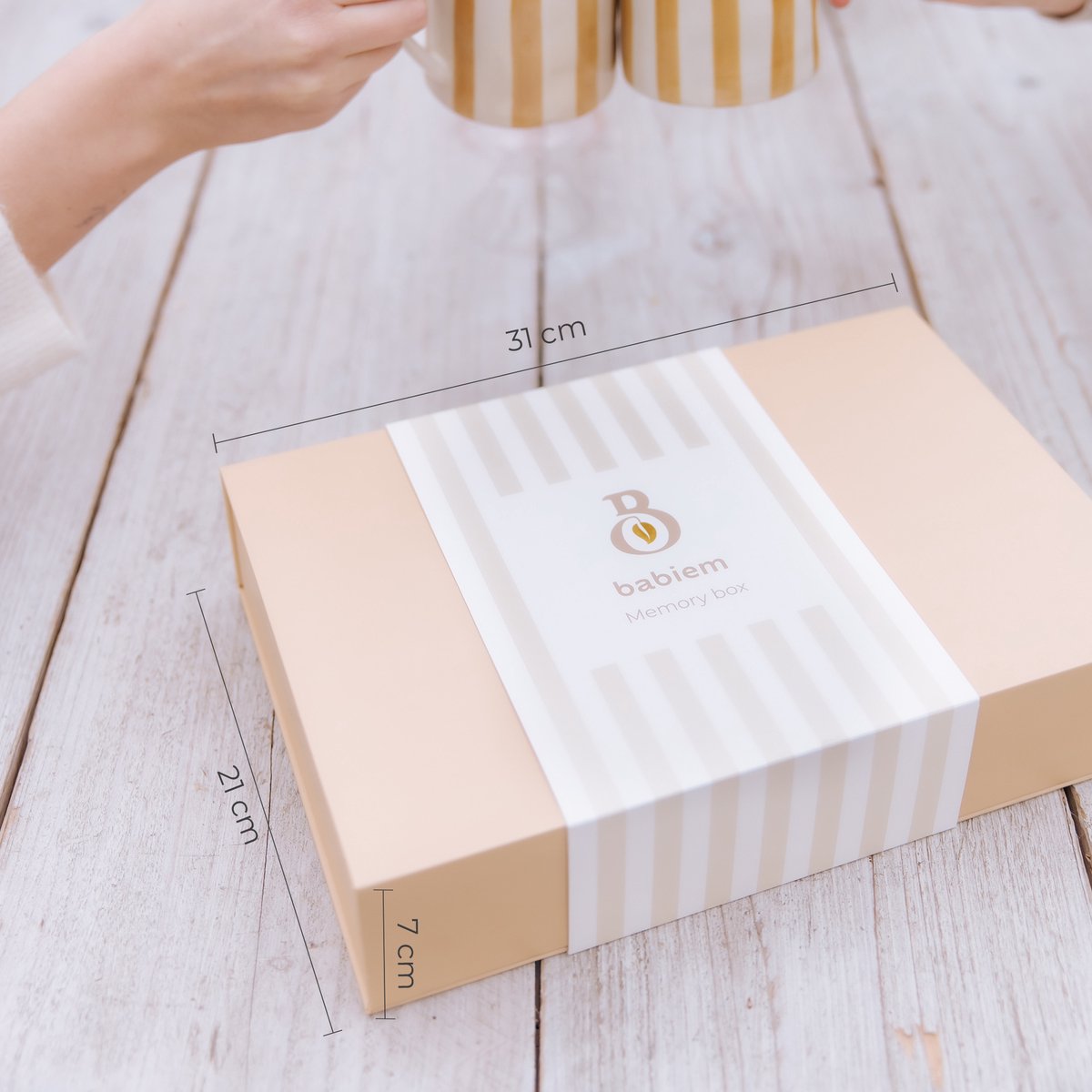 Babiem® Memory Box Baby - Herinneringsdoos Baby - Kraamcadeau - Babyshower Cadeau - Memory Box - Baby Geschenkset - Babyshower - Jongen/Meisje