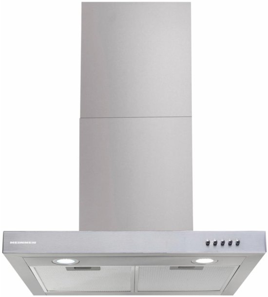 Heinner Afzuigkap Wandschouw – 60 cm – T-vorm – 3 Standen – Max. Zuigkracht 308 m³/h – LED Verlichting – 65W – RVS – Zilver