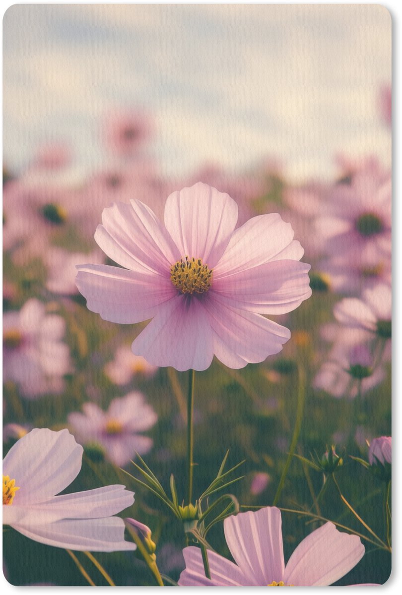 Muismat 18x27 cm - Mousepad Bloemen - Paars - Wazig - Muismatten