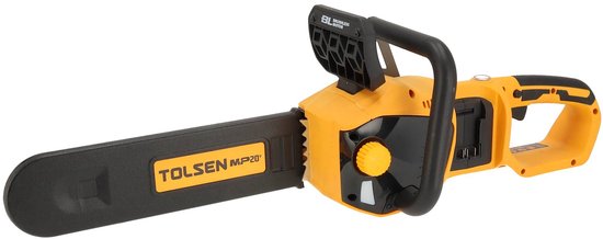 Tronçonneuse sans fil Tolsen Brushless Industrial - 20 V Li-ion - 1 000 W - Longueur de la lame : 355 mm - Vitesse de la chaîne : 6 m/s et 12 m/s - Avec 2 batteries de 4,0 Ah et 1 chargeur rapide