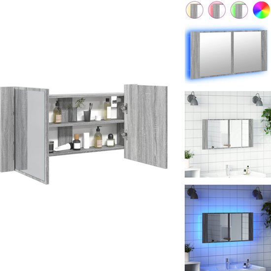 VidaXL Badkamer Spiegelkast Met Verlichting Badkamer Spiegelkasten vidaxl-badkamer-spiegelkast-met-verlichting-badkamer-spiegelkasten
