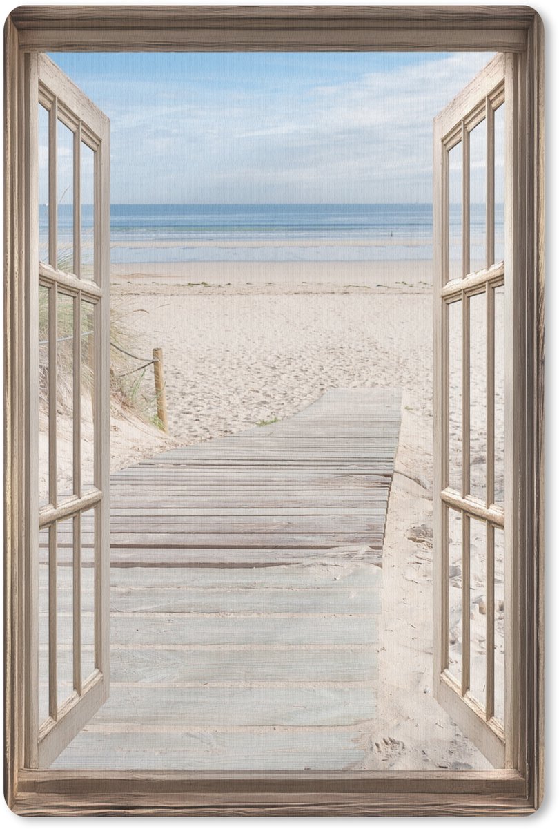 Muismat 18x27 cm - Mousepad Doorkijk - Strand - Duinen - Pad - Landschap - Muismatten