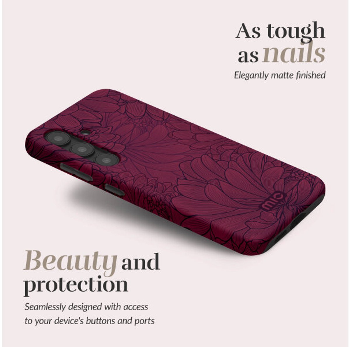 Mio by Mobilize Hoesje geschikt voor Samsung Galaxy A55 MagSafe Telefoonhoesje Hardcase | Mio by Mobilize Backcover | Geschikt voor MagSafe | Geschikt voor Draadloos Opladen met Magnetische Ring | Geschikt voor MagSafe Case - Berry Blooms | Rood — cadeau in Cadeau-ideeën - foto 4