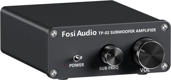 Fosi Audio TP-02 Subwoofer Versterker - Volume- en Frequentieregeling, voor Actieve en Passieve Subwoofers en Bass Shakers