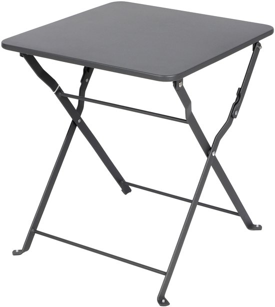 Table d'appoint de Jardin Sunnydays - pliable - anthracite - métal - 40 x 40 x 45 cm - carrée - table basse - ensemble de jardin table basse - pliable