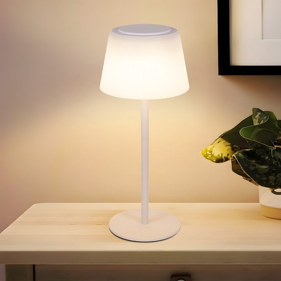 Lampe De Table Sans Fil Rechargeable - Design Bois, Dimmable, étanche, Tactile