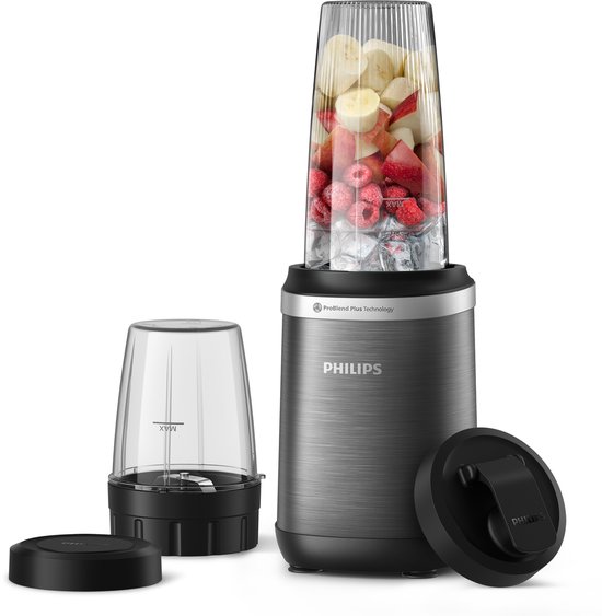 Philips Blender HR2766/00 - Incl Drinkbeker To Go 700 ml - 1000 Watt - Ook Geschikt voor Koffiebonen - Smoothie Maker en Ijsmaler - RVS Tritan