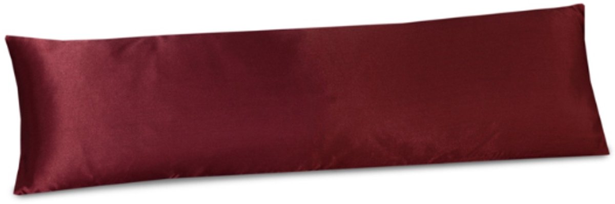 Beauty Silk - Satijnen Body Pillow Kussensloop - Burgundy - 40x145 cm - Glans Satijn