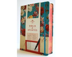 Biblia de Apuntes RVR 1960 Tapa dura, Azul celeste con flores (Edición cantos pintados) / Spanish Journaling Bible RVR 1960 Hardcover Light Blue with Flowers