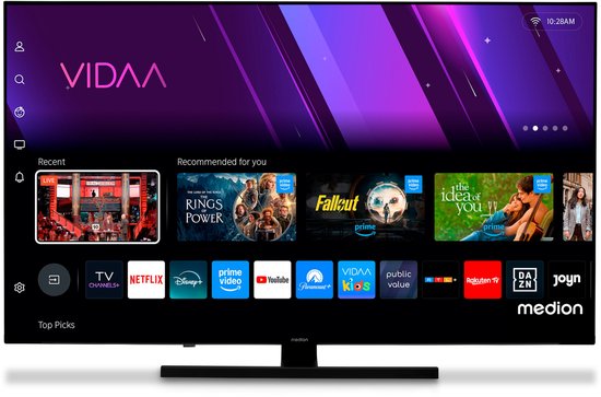 MEDION 108 cm (43 inch) QLED-tv (smart-tv, Dolby Vision HDR, VIDAA Store, Netflix, Prime Video, Disney+, DAZN, Paramount+, DTS X, Dolby Atmos, PVR, Bluetooth, MD 843600)