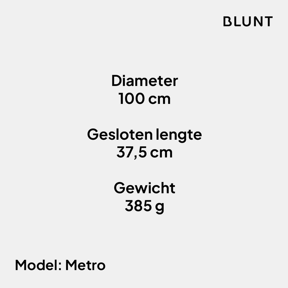 BLUNT Metro - Paraplu en Stormparaplu - Opvouwbaar en Winddicht tot 88 km/u - Automatisch Open - Lichtgewicht en Duurzaam - Ø 100 cm - Grijs — cadeau in Mode & Accessoires - foto 5