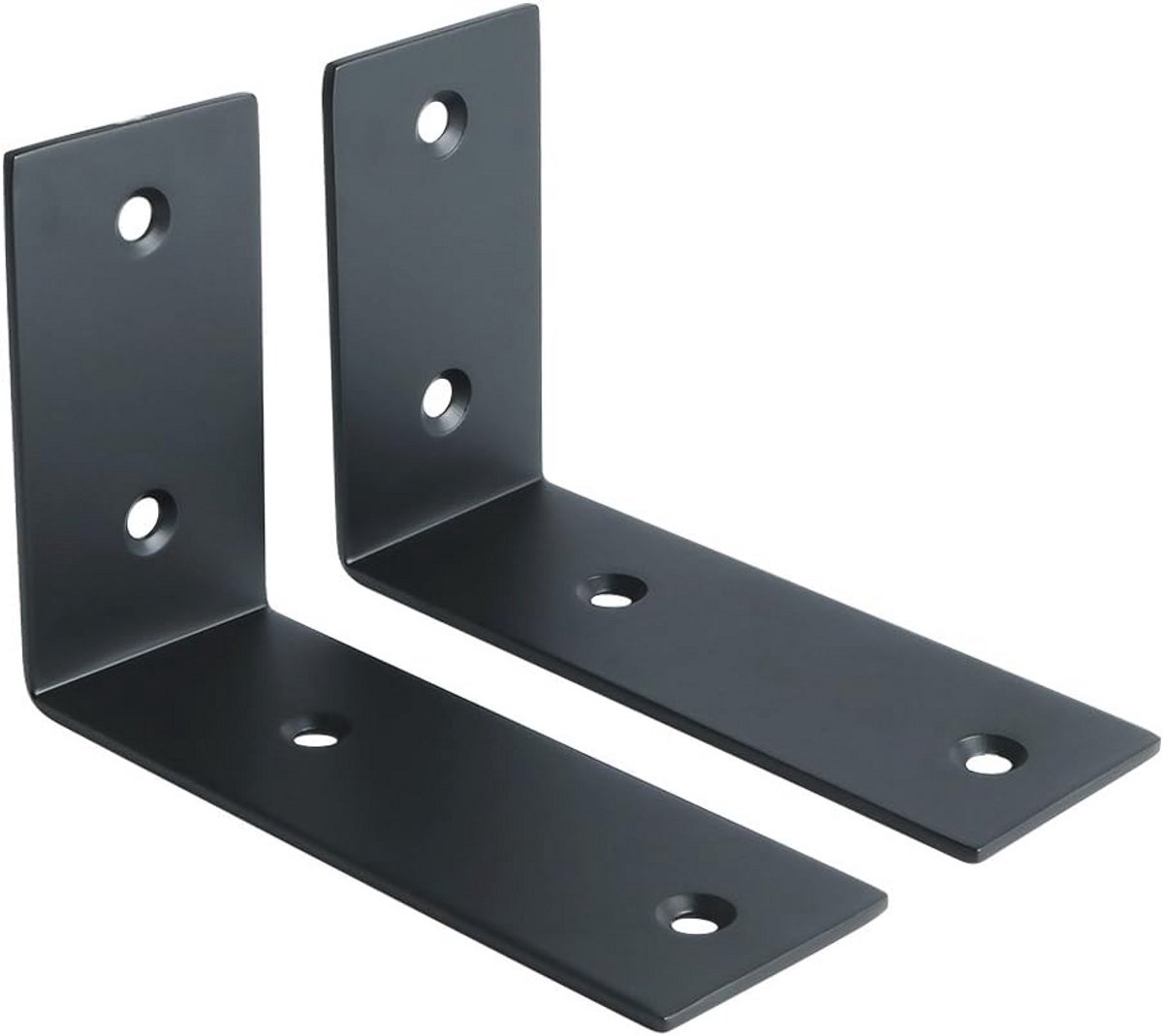 Verstevigde Plankdrager - 2 Stuks Zwart Roestvrij Staal - 12,5 CM