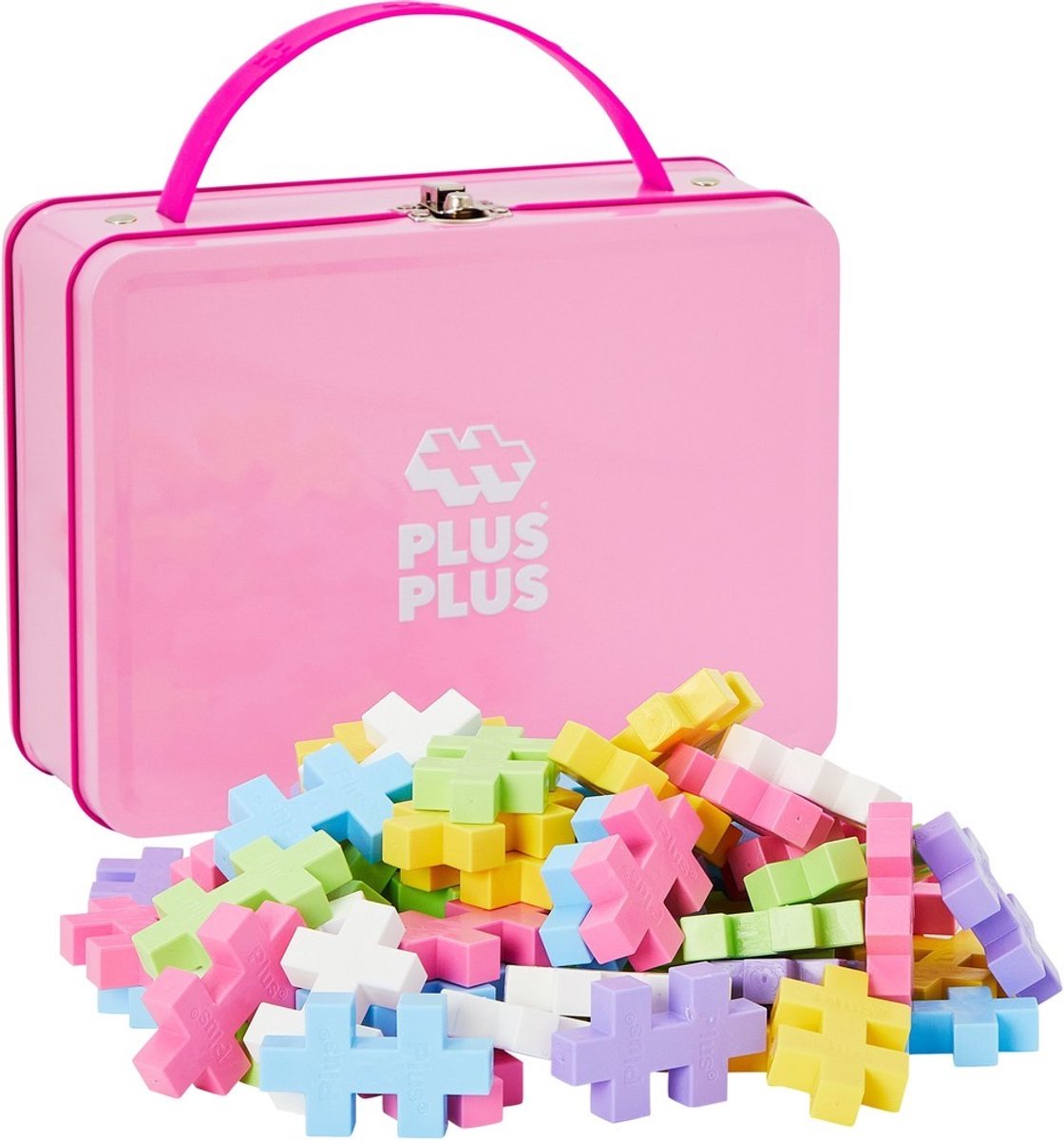 Plus-Plus BIG Speelgoedkoffer pastel 70 delige bouwset - 3275 - Reiskoffer - Constructiespeelgoed - Set met bouwstenen - Vanaf 1 jaar