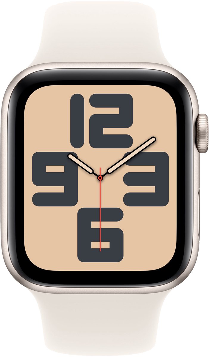 Apple Watch SE 2024 GPS 44mm Starlight Aluminium Case with Starlight Sport Band - S/M