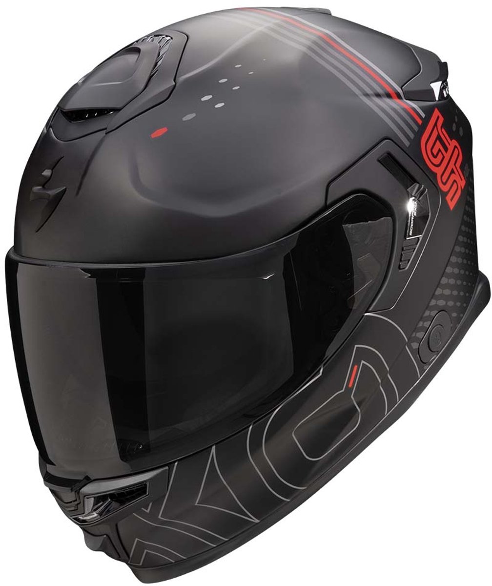 Scorpion EXO-GT SP AIR Techlane Mat Zwart Grijs Rood Integraalhelm - Helm