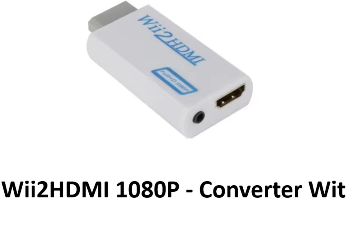 Vernieuwde versie -Wii HDMI Adapter WIT Converter 1080p Full HD Kwaliteit - Wii naar HDMI converter -Underdog Tech