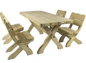 MaximaVida houten tuinset Provence 170 cm met 1 tafel en 4 stoelen