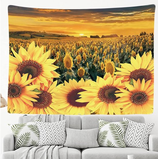 Ulticool - Tournesol Sun Summer Fleurs Nature - Tapisserie - 200x150 cm - Groot tapisserie - Affiche
