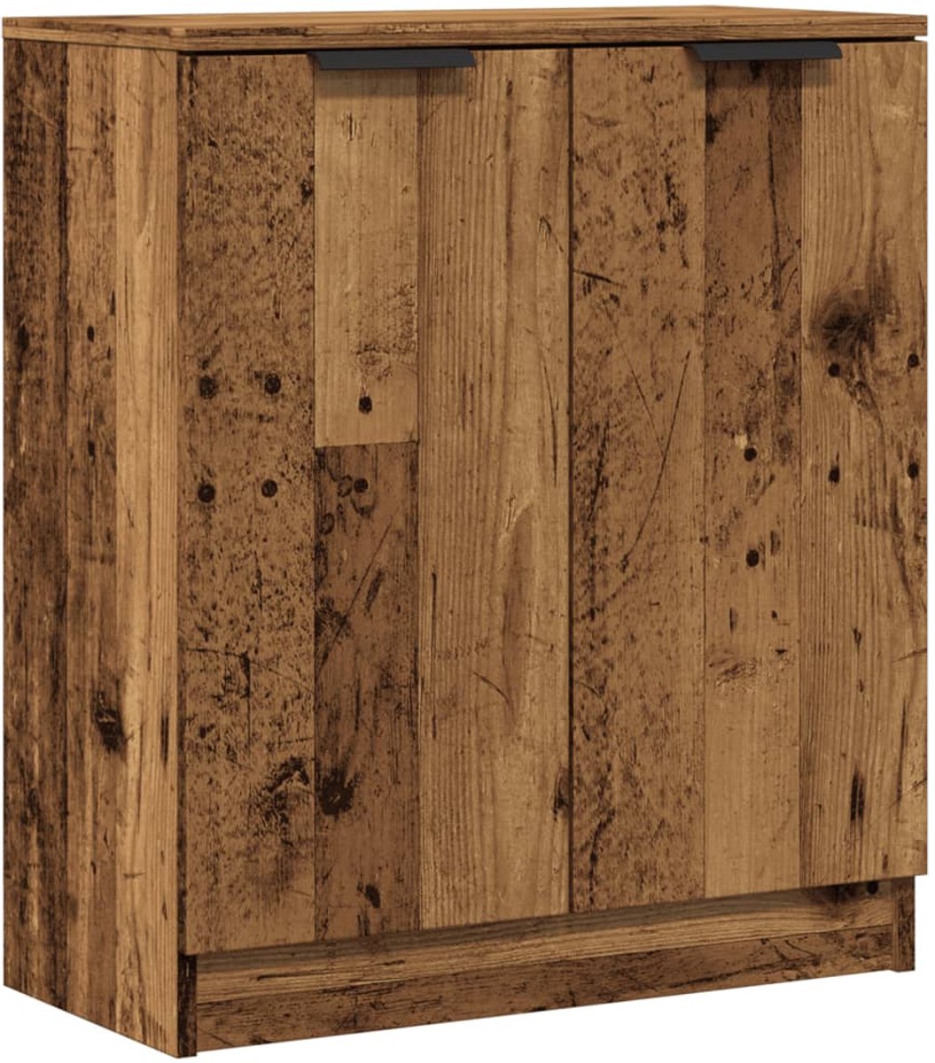 vidaXL Commode - Dressoir - Dressoir 60x30x70 cm bewerkt hout oud houtkleurig - Houten Meubel - Vintage Stijl - Opslagoplossing