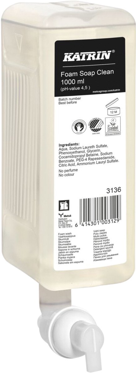 Handzeep katrin neutral schuim 1000ml 3136 | 6 stuks
