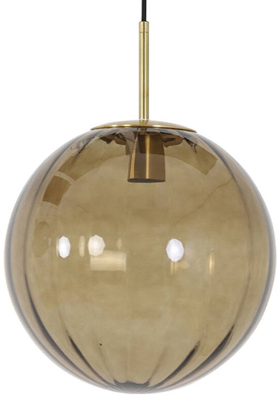 Light & Living Suspension Magdala - Glas Brun - Ø30cm - Moderne - Suspensions Salle à manger, Chambre, Salon
