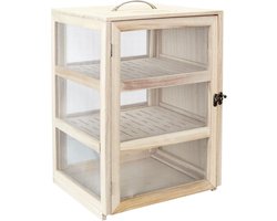 Opslagkast voor Keuken en Eten - Hout en Staal, 28,2 x 24 x 39 cm - Ideaal voor Kaas en Vleeswaren