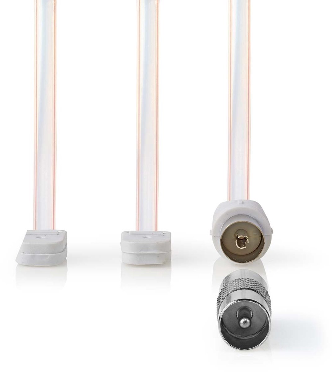 Nedis Coaxkabel - IEC (Coax) Male - Open - Vernikkeld - 50 Ohm - Onafgeschermd - 1.90 m - Plat - PVC - Wit - Doos