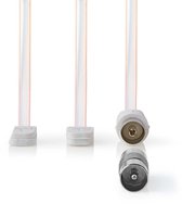 Nedis Coaxkabel - IEC (Coax) Male - Open - Vernikkeld - 50 Ohm - Onafgeschermd - 1.90 m - Plat - PVC - Wit - Doos