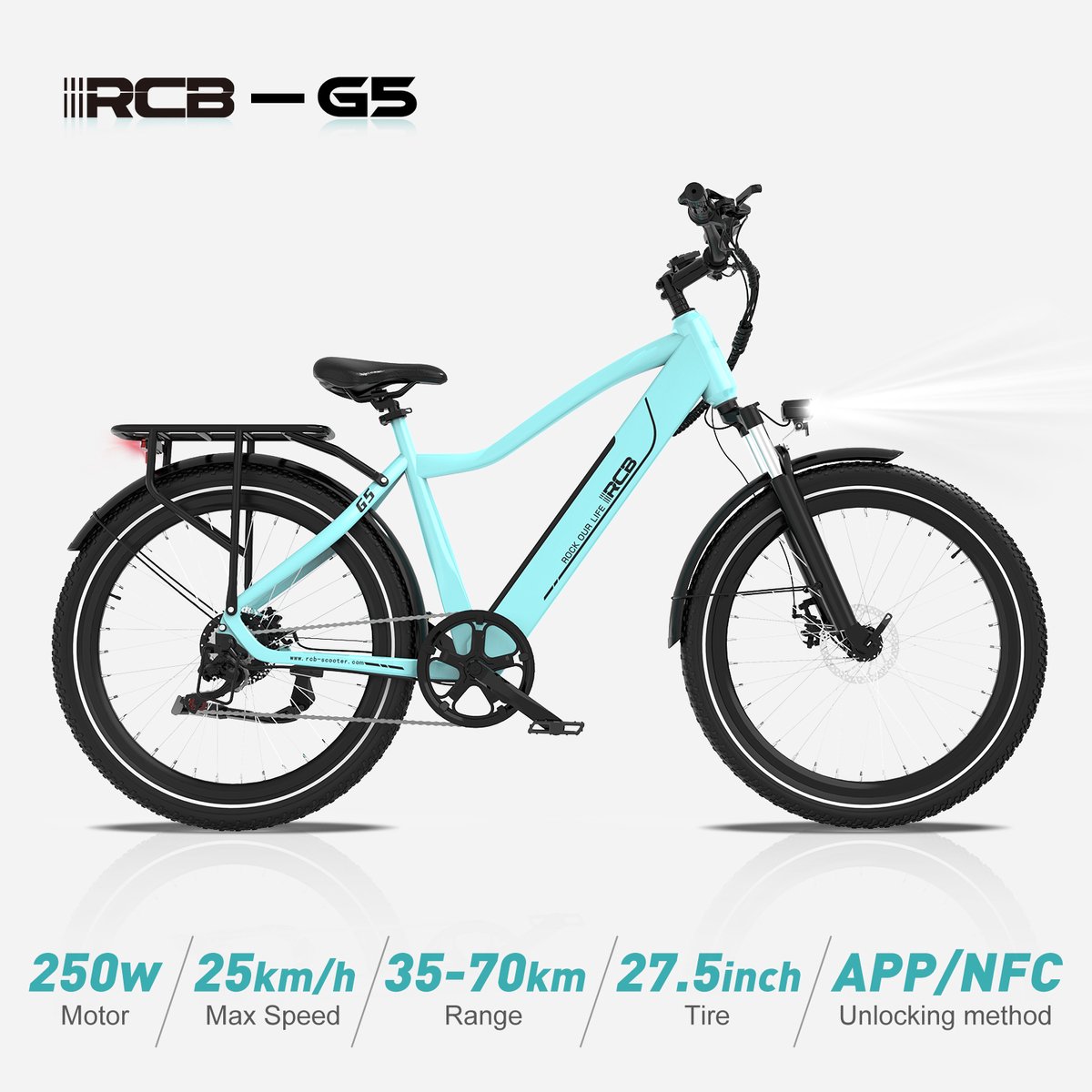 RCB G5 Elektrische Fiets - Lichtgewicht Aluminium Frame - Actieradius 80km thumbnail 5