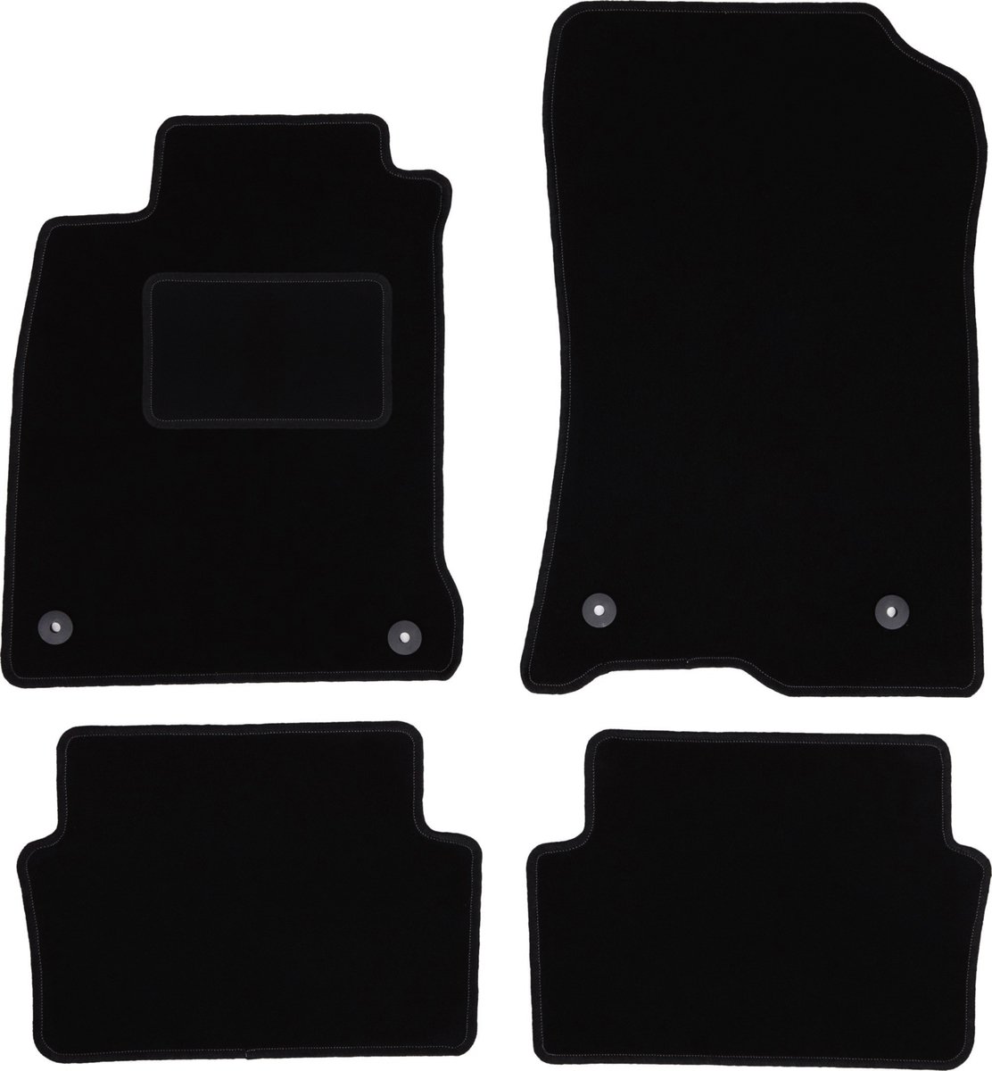 Zwarte veloursmatten voor: Renault Laguna III liftback, stationwagen (2007-2015)