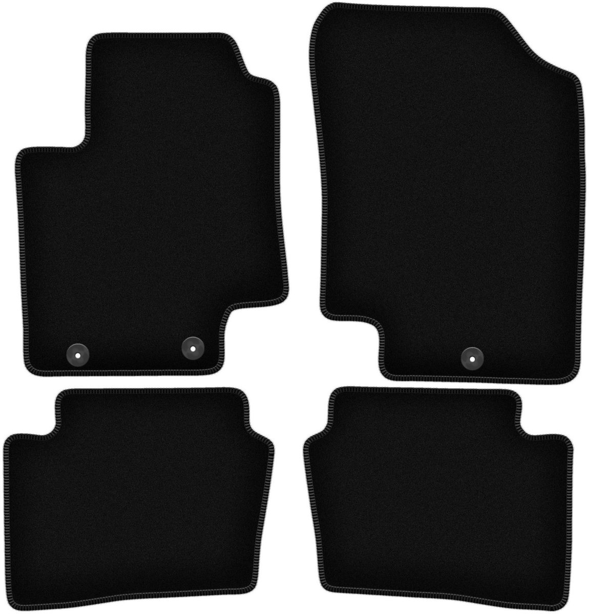 BASIC zwarte veloursmatten voor: Kia Rio II DE hatchback (2005-2011)