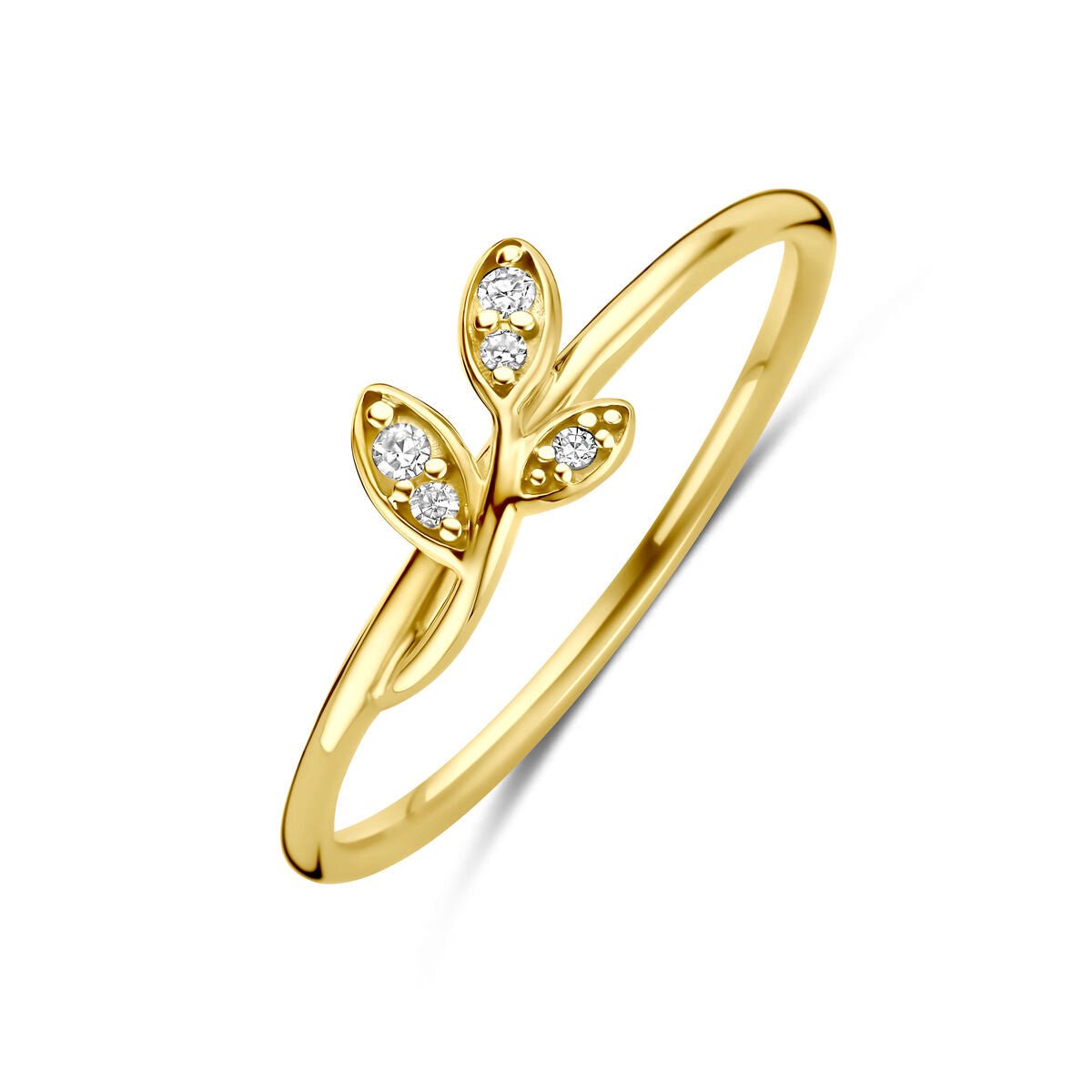 14K Geelgouden Ring Diamant 0.03Ct H Si 4034194