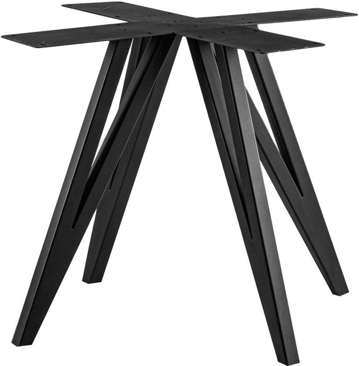 Furniture Legs Europe FLE - Stalen onderstel zwart vlinder vierkant 90 bij 90 cm en hoogte 72 cm (4 x 4 cm)