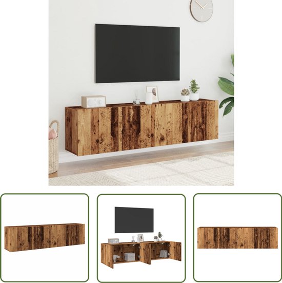 vidaXL Tv-meubels 2 st wandgemonteerd 60x30x41 cm betongrijs