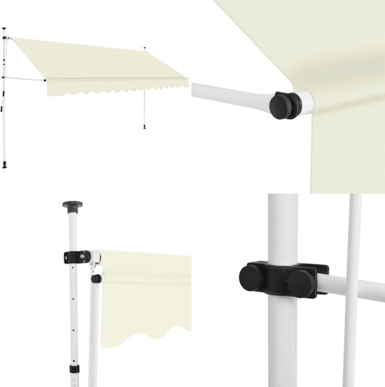 Store banne rétractable manuel vidaXL 400 cm Crème - Store banne rétractable - Auvents rétractables - Store banne rétractable - Auvents rétractable