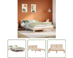 vidaXL Grenenhouten Bed - Massief Hout Bed - Bedframe zonder matras massief grenenhout 120x200 cm - Tweepersoons Bed - Boxspring Bed - Stapelbare Bedbodems