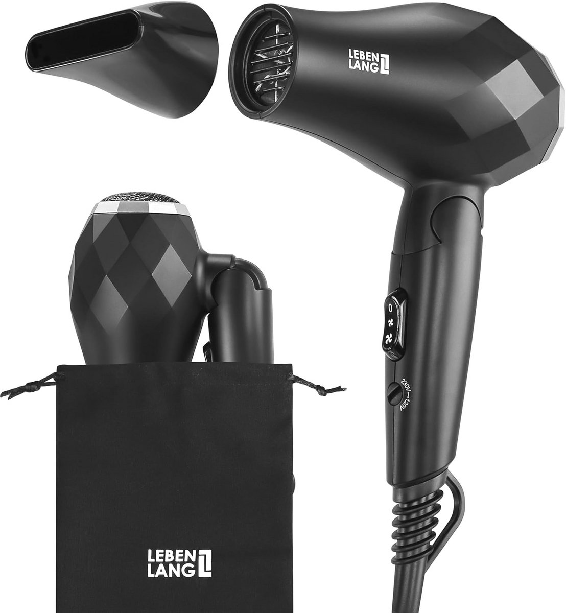 Opvouwbare Reisföhn - Stil en Krachtig met Stylingmondstuk voor Reizen