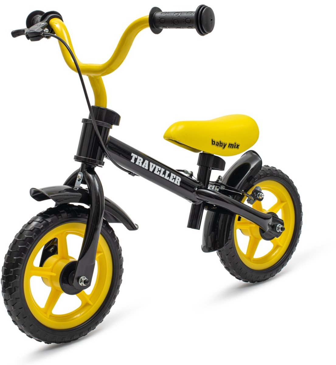 Baby Mix Traveller loopfiets 12 inch met rem - Kinderloopfiets