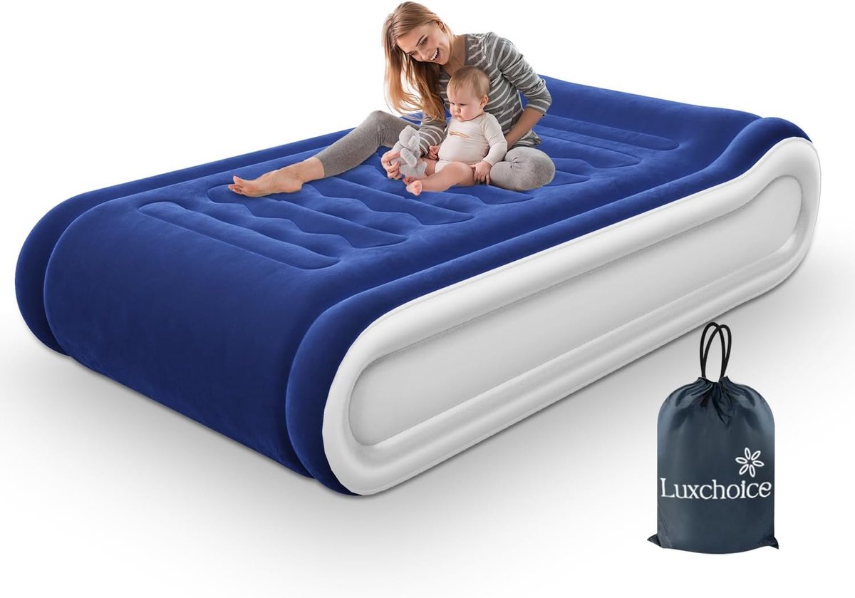 Zelfopblazend Luchtbed met Hoofdkussen en Elektrische Pomp - Draagbaar Opblaasbaar Matras voor Camping en Thuis