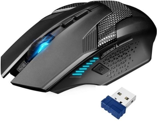 StayPowered Draadloze Gaming Muis - Voor Ultieme Snelheid en Precisie - 2,4 GHz Verbinding - 4000 DPI - 5 Instelbare Niveaus - 350 Uur Batterij - Ergonomisch Ontwerp - Nano USB Ontvanger - Zwart - Levering Sneller dan Aangegeven!