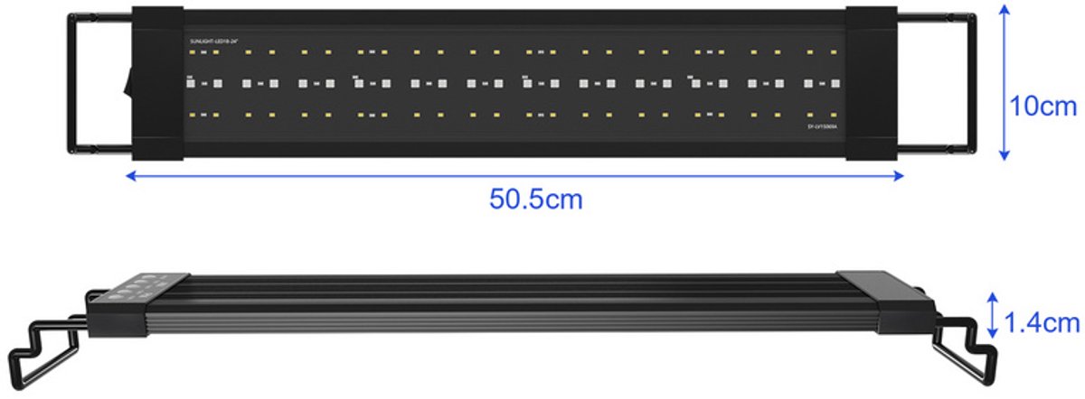 LED Aquariumlamp 18W - Dimbaar, RGB, Timer, 50,5 cm thumbnail 2