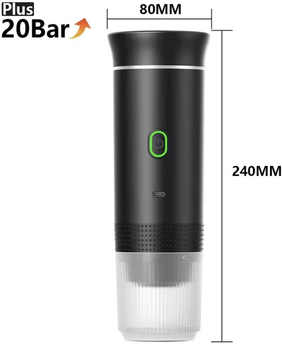 Draagbaar Koffiezetapparaat voor Onderweg - Draadloos voor in de Auto - 12 Volt - Espresso - Nespresso - Dolce Gusto - Capsule Koffie - Gemalen Koffie - Cups - Oplaadbaar - Draagbare Koffiemachine - Zwart — afbeelding 3
