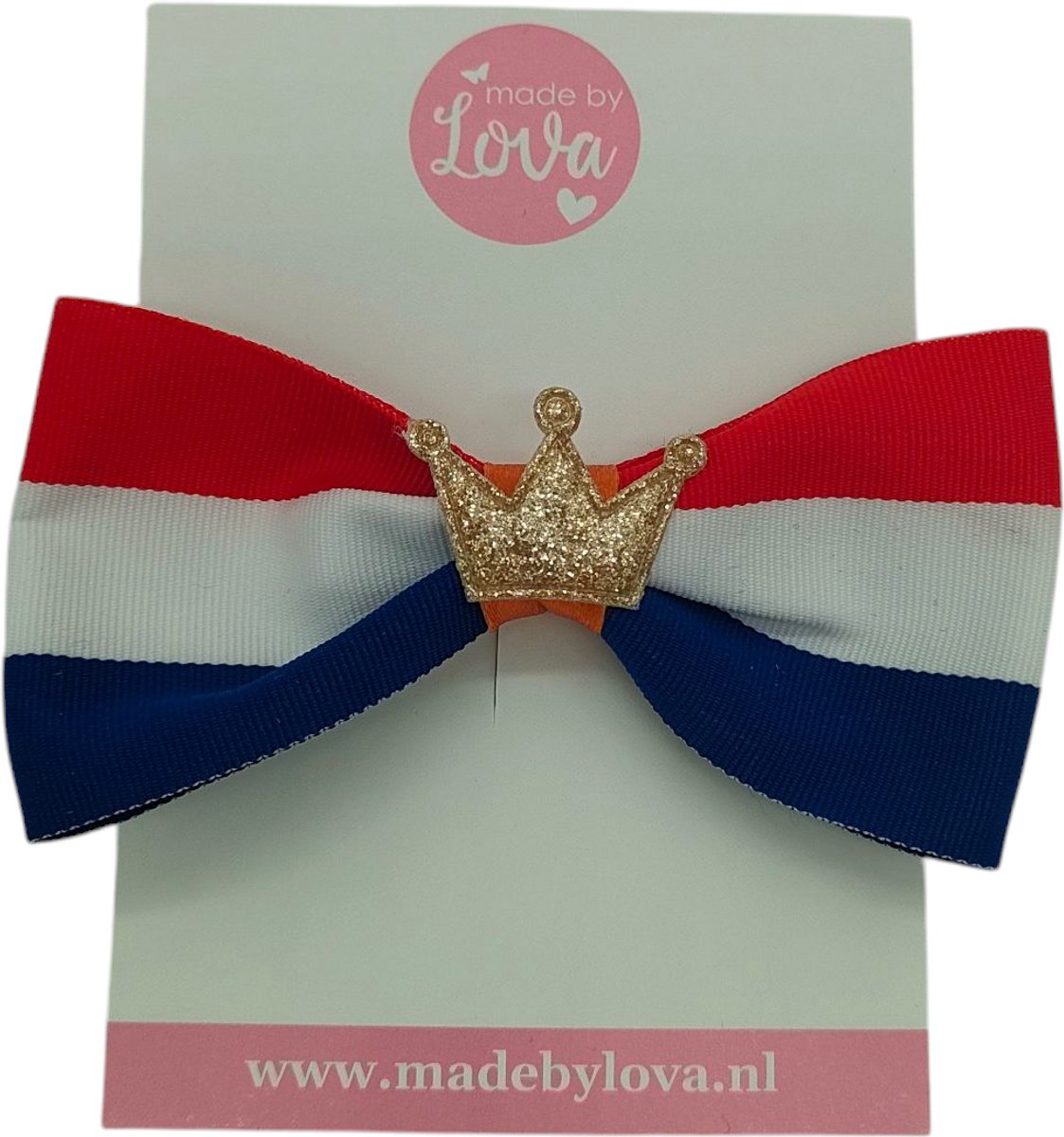 Haarstrik - meisjes - dames - vrouwen - kroon - glitter - goud - rood wit blauw